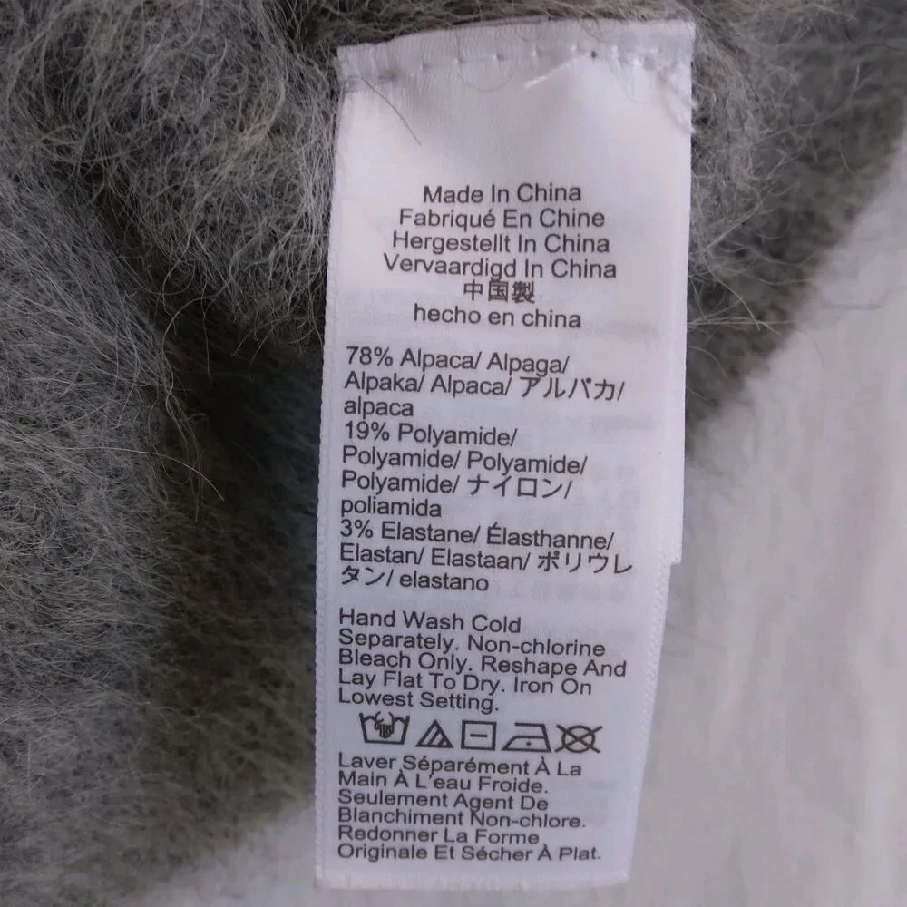 J. Crew Alpaca Blend Cardigan Gray Oversized Preppy Cabincore Women's Size L - Picture 9 of 16